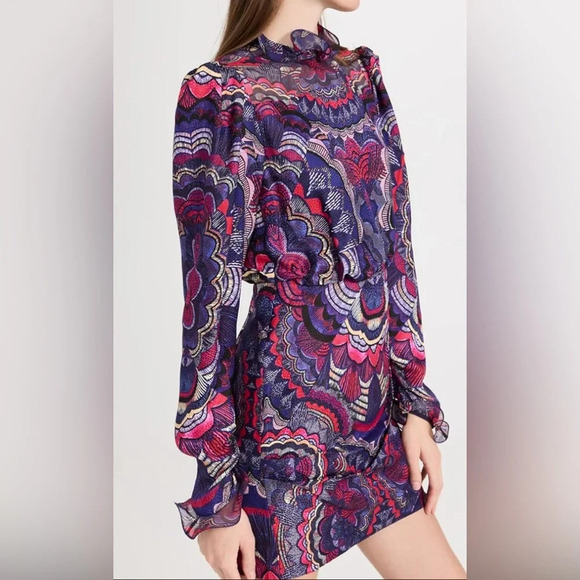 NWT Saloni Rina B Mini Dress Prism Crystalline Print Size 10 - Picture 1 of 9